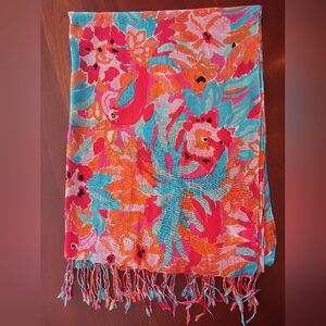Lilly Pulitzer "Gimme Some Leg" Murfee Scarf Silk/cashmere NWOT